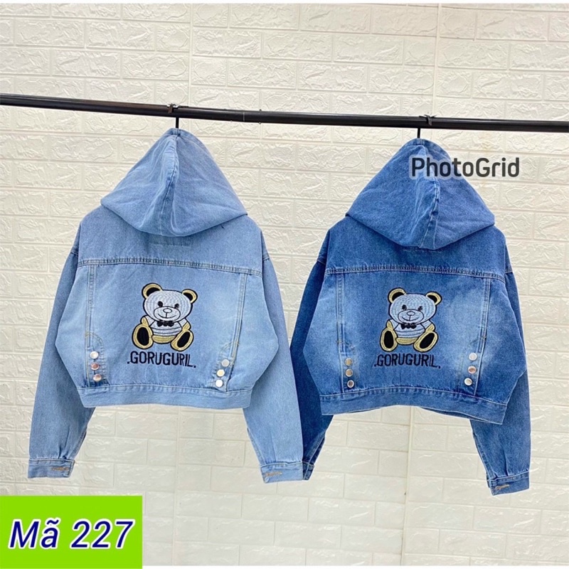 Áo Khoát Jean Kèm Nón Cao Cấp, Ảnh Thật Ik hình , Ôm Dáng ,2022