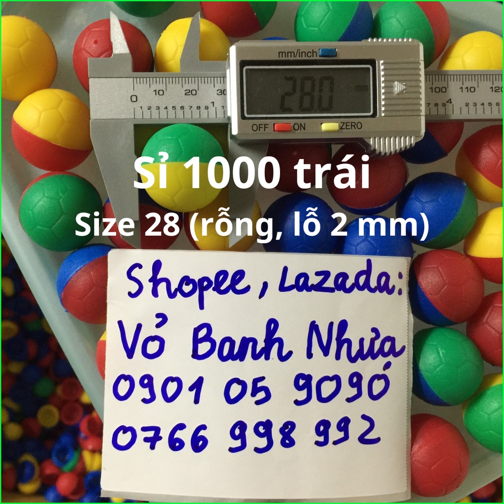 Sỉ 1000 vỏ banh nhựa thái (vỏ bi Thái ),made in Thái Lan size chuẩn 28 mm, tinh xảo,vỏ dày dạng ghép đôi, khít, lỗ 2 mm