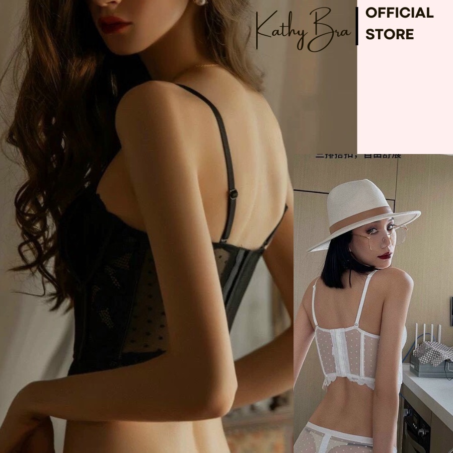 A86{LOẠI 1] Áo Bra Ren Bralette KATHY BRA Dáng Corset Cao Cấp Có Gọng Mút Vừa Chống Cuộn Nâng Ngực Mix Đồ Siêu Xinh