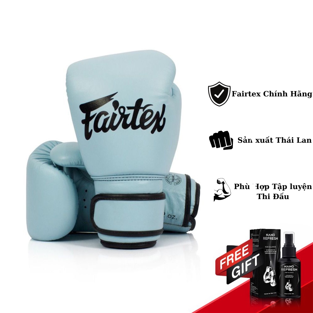 Găng Boxing Fairtex Bgv20 Leather Baby Blue Boxing Gloves