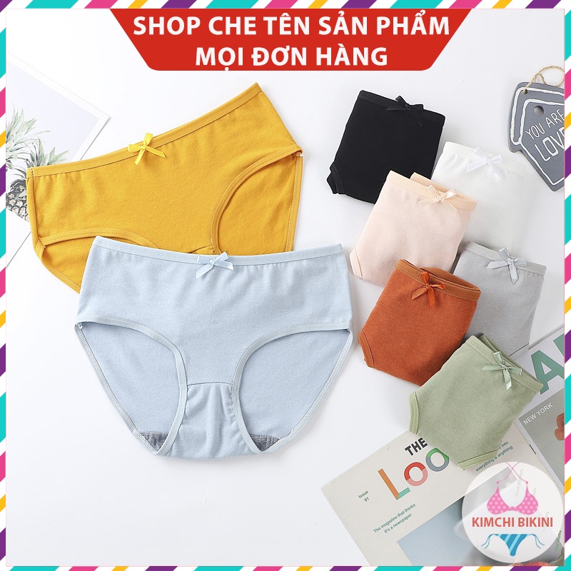 Quần lót nữ vải cotton mềm kháng khuẩn đính nơ điệu đà KIMCHIBIKINI Quần nót nữ dễ thương QL073