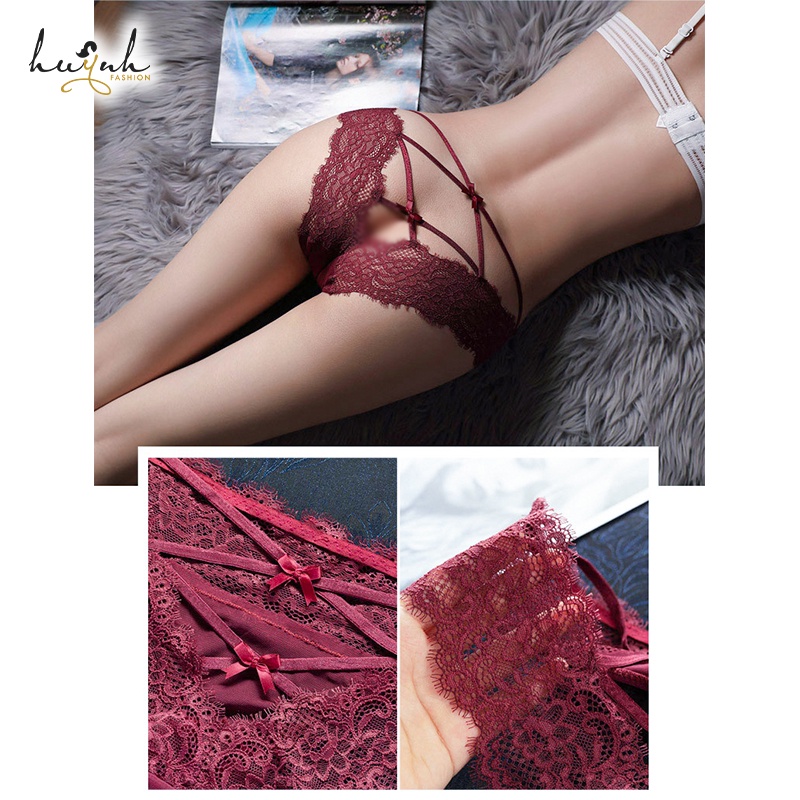 Quần Lót Ren Dây Chéo Nơ Quyến Rũ - C28
