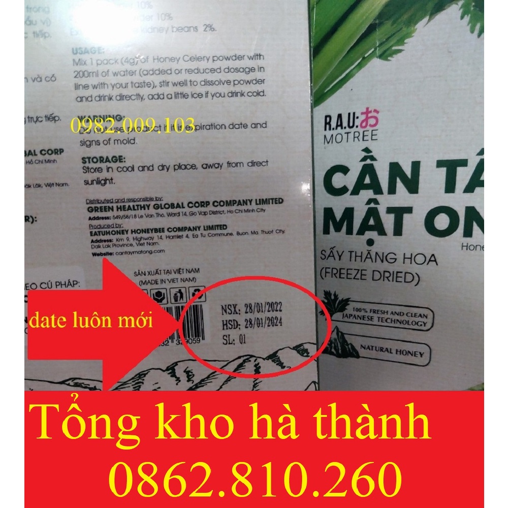 Bột cần tây mật ong Motree , hộp 14 gói , giảm cân nhanh, an toàn