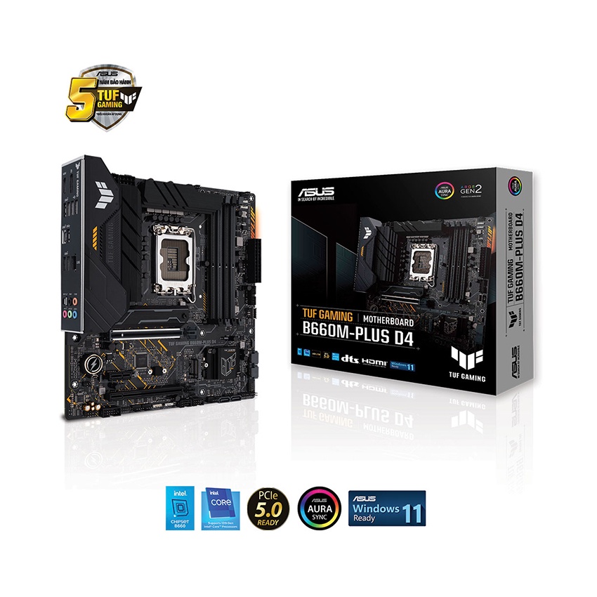 Combo Asus TUF GAMING B660M PLUS D4 - CPU Intel Core i5 12400F Full box Bảo hành 36 Tháng