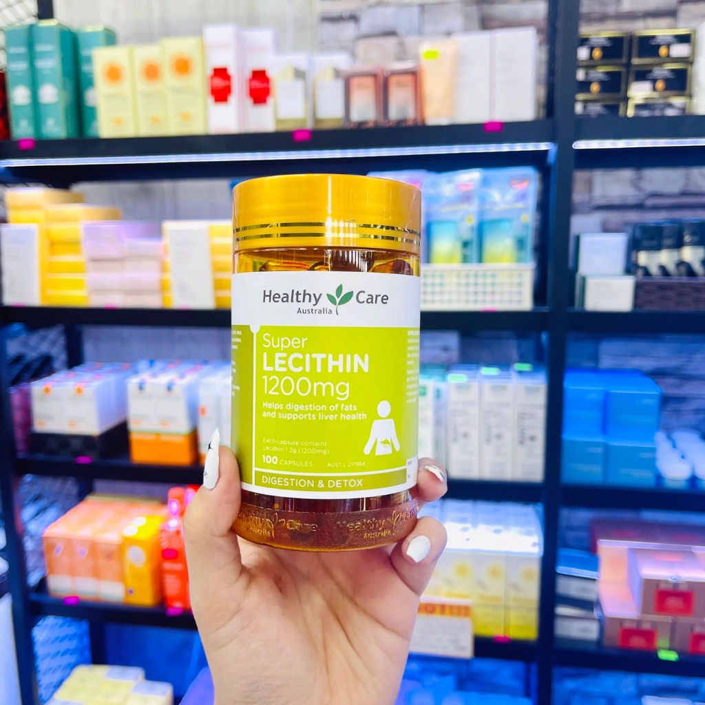 Mầm Đậu Nành Healthy Care Super Lecithin 1200mg viên uống đẹp da, cân bằng nội tiết tố - Lọ 100v