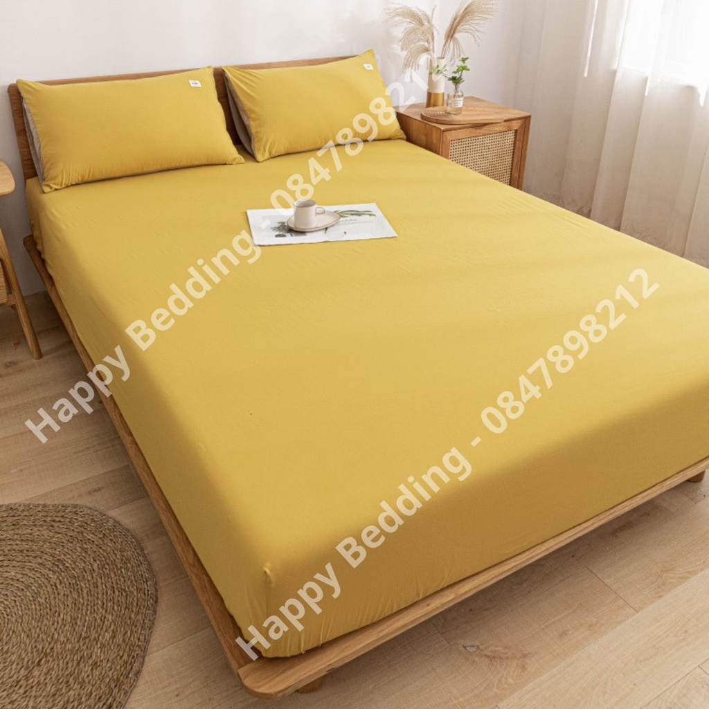 Ga trải giường tici (Ga không gối) , ga giường, drap nệm 1 màu trơn basic phong cách Hàn Quốc | BigBuy360 - bigbuy360.vn