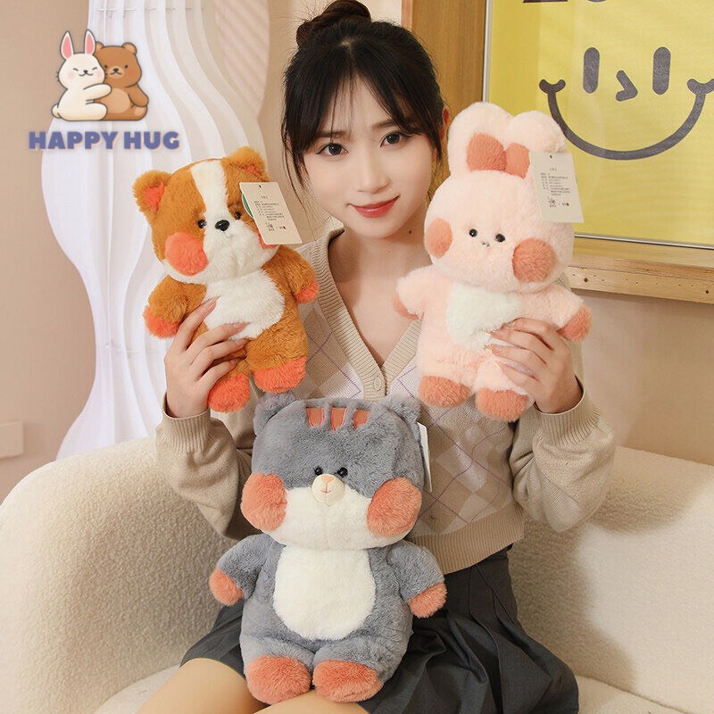 Gấu bông bộ sưu tập động vật đáng yêu cho bé, thú nhồi bông size 28cm - Happy Hug