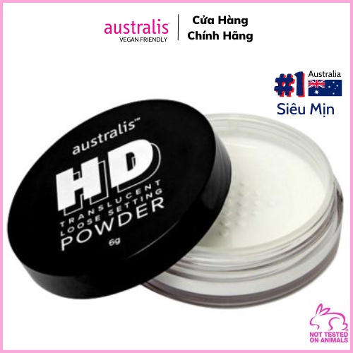 Phấn Phủ Dạng Bột Mỏng Mịn,Siêu Nhẹ Kiềm Dầu 6g- Australis HD Translucent Loose Setting Powder