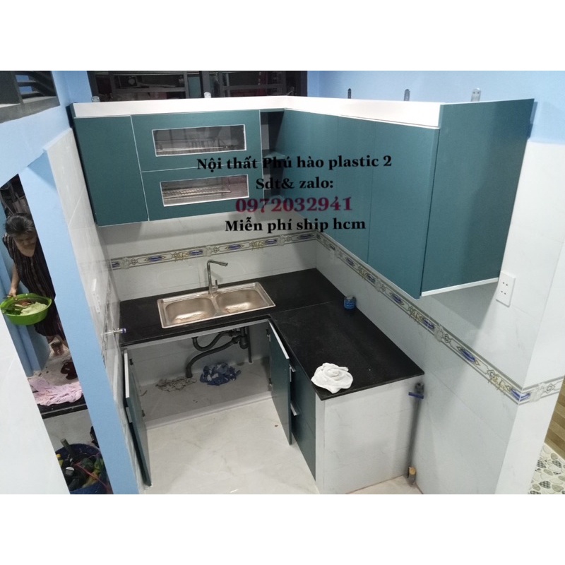 Tủ bếp hình L cho căn phòng có diện tích nhỏ