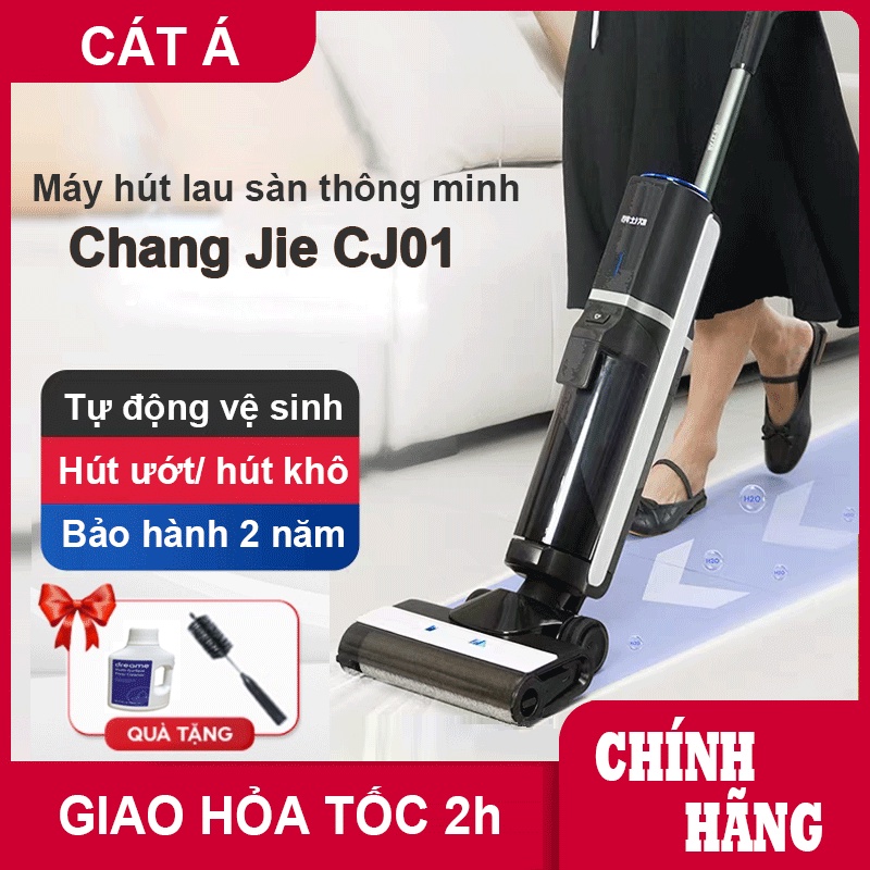Máy lau sàn hút bụi không dây tự động giặt dẻ thông minh, cầm tay không dây, chức năng 3 In 1, hút lau da dạng sàn nhà