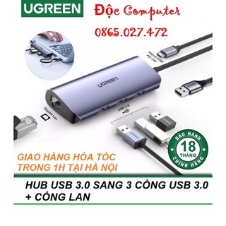 Bộ chia usb 3.0 ra 3 cổng, lan tốc độ 1000mbps ugreen 60812 - hàng chính hãng