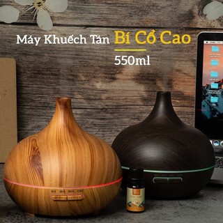 Máy xông tinh dầu bí ngô cổ cao 550ml, có điều khiển, tặng tinh dầu Sả Chanh 10ml - BH 18 tháng
