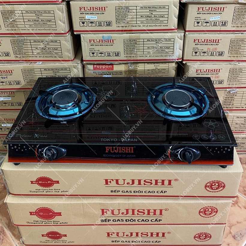 Bếp gas đôi hồng ngoại mặt kính FUJISHI FJ-H11-HN - Tiết kiệm gas - Bảo hành chính hãng 1 năm