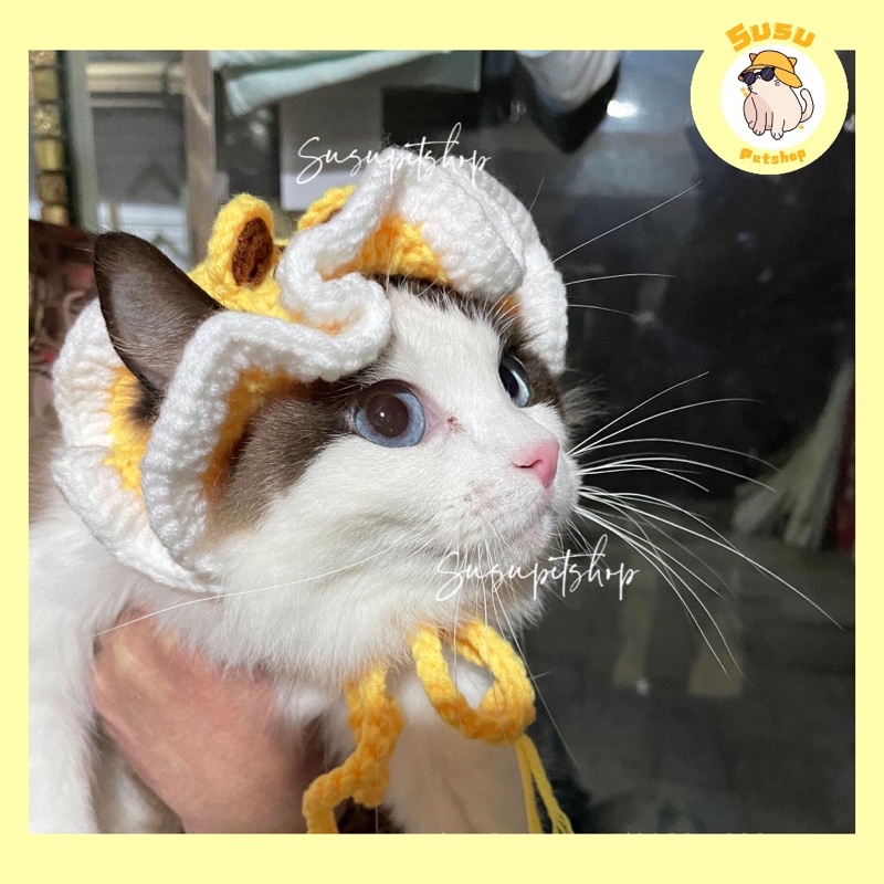 Mũ len tai bèo hình con hổ cho thú cưng