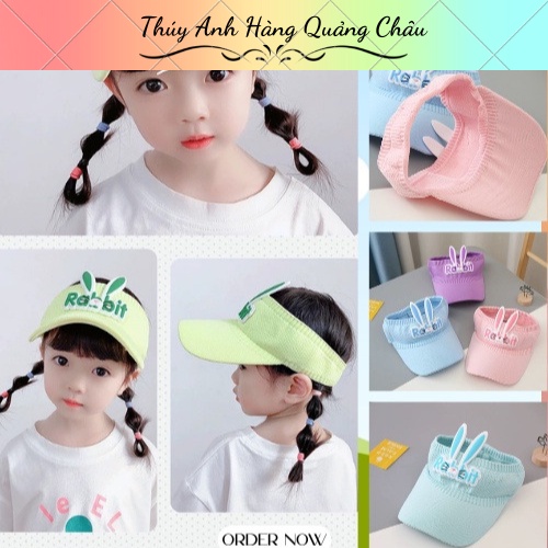 Mũ Lưỡi Trai Tai Thỏ Hở Chóp Bé Gái - Hàng Quảng Châu Cao Cấp(M14)