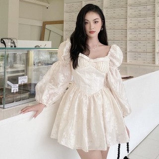[FS] RITA DRESS/ ĐẦM TƠ ÉP CHẤT LƯỢNG CAO TAY DÀI PHỒNG DÁNG XOÈ NỮ TÍNH THANH LỊCH