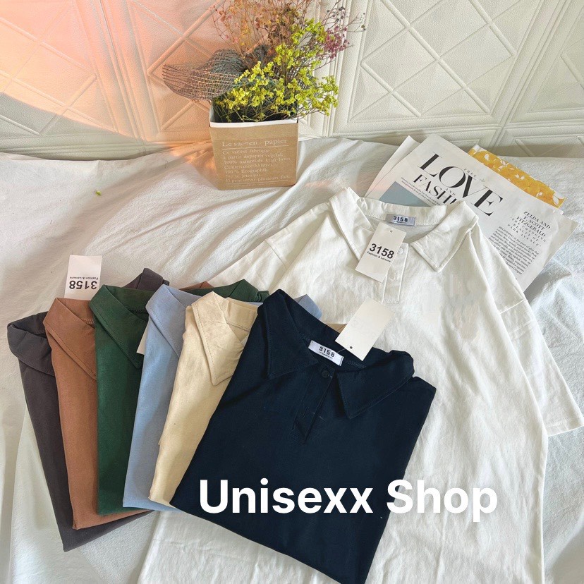 Áo Polo Unisex, Polo 3158 Trơn chất cotton khô Unisex