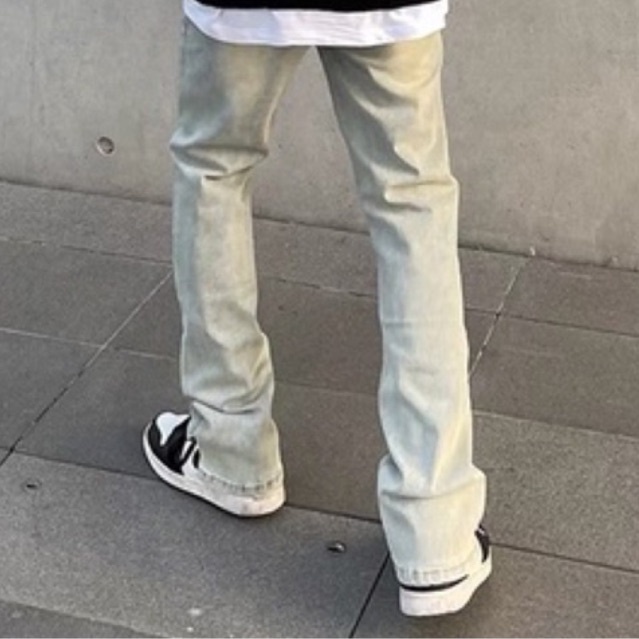 Quần Jean nam streetwear tôn dáng "Vintage" unk23 màu xanh nhạt