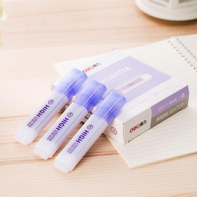 Bút highlight đánh dấu nhớ dòng dạ quang Deli màu pastel phù hợp cho học sinh văn phòng tiện dụng nhanh khô cao cấp S625