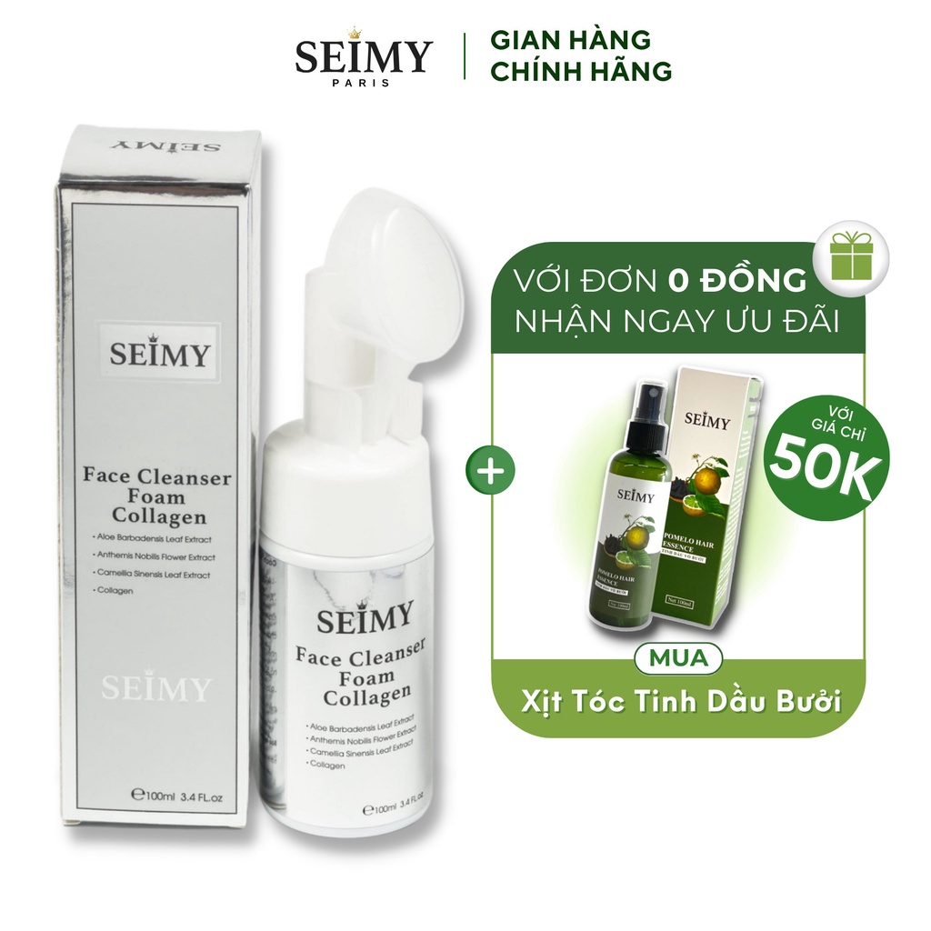 Sữa rửa mặt Seimy - Face Cleanser Foam Collagen tạo bọt 100ml