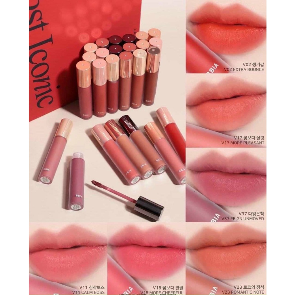 Son Kem Lì Bbia Last Velvet Lip Tint V02 V12 V24 V25 V36 V38