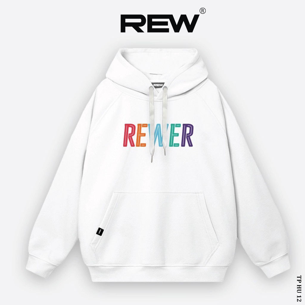 Áo hoodie form rộng 100% Cotton REW mẫu REWER HD12
