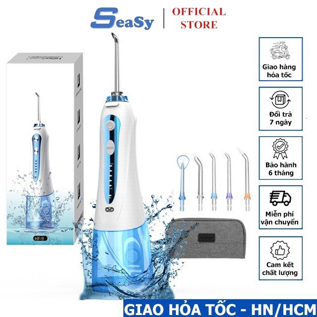 Máy tăm nước du lịch cầm tay SeaSy HF9P với 5 chế độ chăm sóc răng miệng, chống thấm nước IPX7