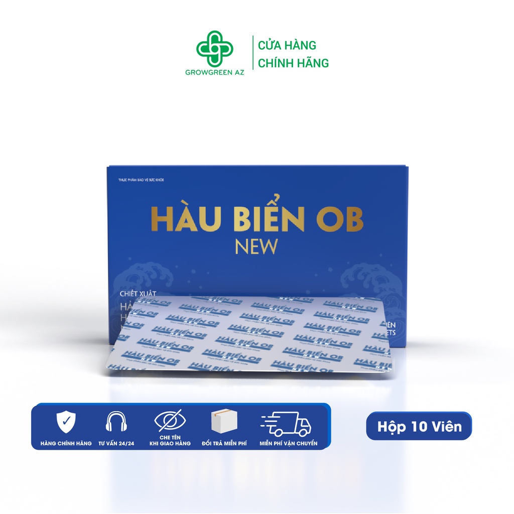 HOBN10-Tinh Chất Hàu Biển Ob New 10v GrowGreenAz Bổ Sung Nhân Sâm, Hải Sâm-Tăng Cường Sinh Lý, Bổ Tinh Trùng Oyster plus