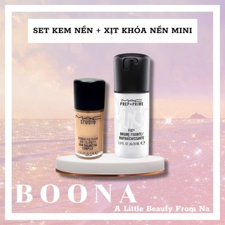 - Kem nền và xịt khoá lớp trang điểm make up