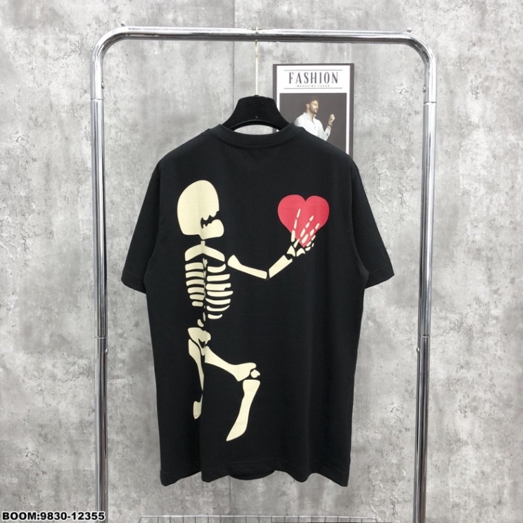 Áo phông nam nữ Premium Cotton Amiri in hình bộ xương thả tim đỏ hai mặt phong cách đường phố