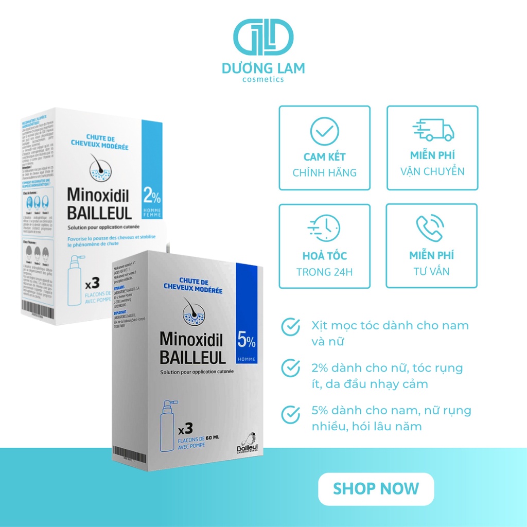 Xịt mọc tóc Minoxidil 2% - 5%