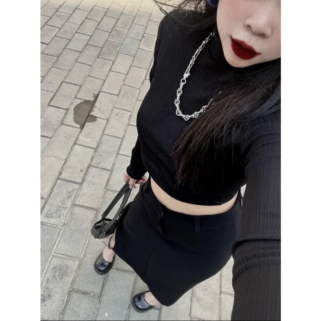 Chân Váy Dáng Dài Xẻ Tà Hack Dáng MS89