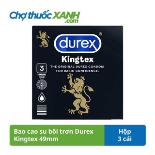 Durex Kingtex 49mm, Hộp 3 Cái – Bao cao su bôi trơn
