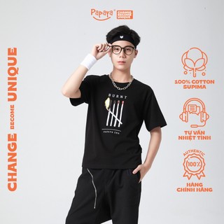 Áo Thun Tay Lỡ Unisex Papaya Bur Form Rộng Cotton Phông Nam Oversize Local Brand In Hình