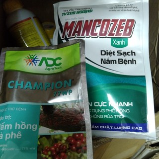 Cặp đôi thuốc trừ bệnh cây trồng hiệu quả champion & mancozeb 100gr/gói