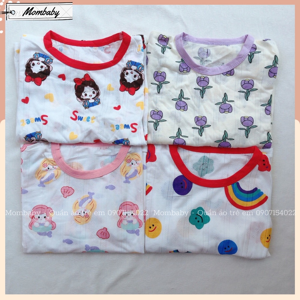 Bộ Lửng Tay Thun Thoáng Khí Hoạ Tiết Dễ Thương Cho Bé