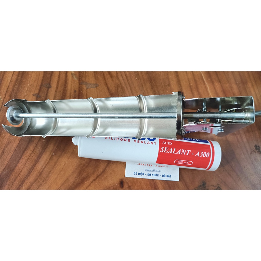 Súng bắn keo Silicone, Súng bắn keo Silicon có máng INOX, không có máng sản phẩm chắc chắc, đẹp.