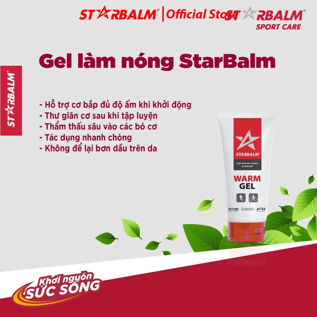 Gel làm nóng STARBALM Warm Gel 100ml giúp làm ấm nóng các vùng cơ vận động tập luyện