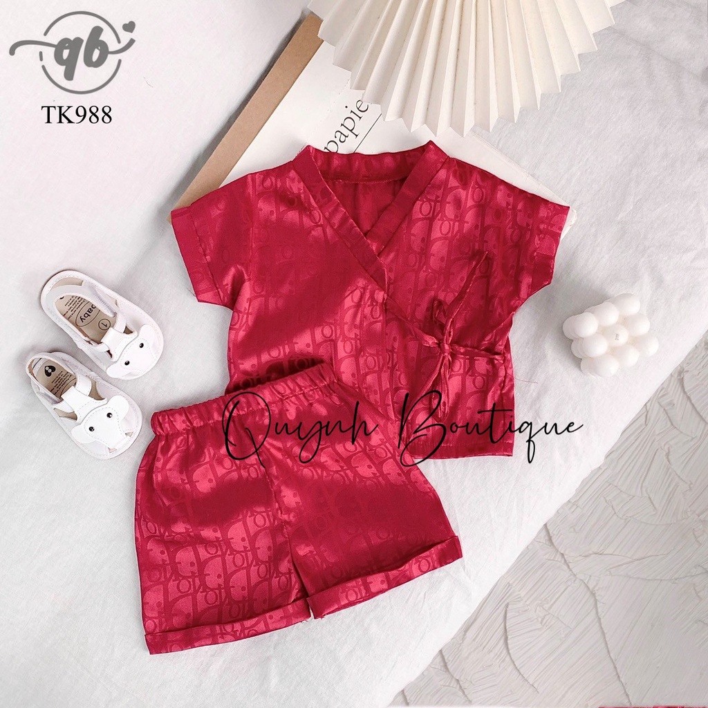 Bộ hè trẻ em Quỳnh Boutique Mẫu pijama lụa mềm cho bé