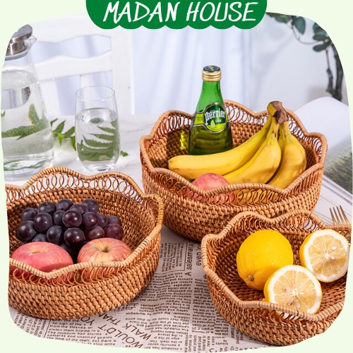 Bát Mây Đựng Hoa Quả, Rổ Mây Đựng Bánh Chụp Hình Size 21-24-27cm - MADAN