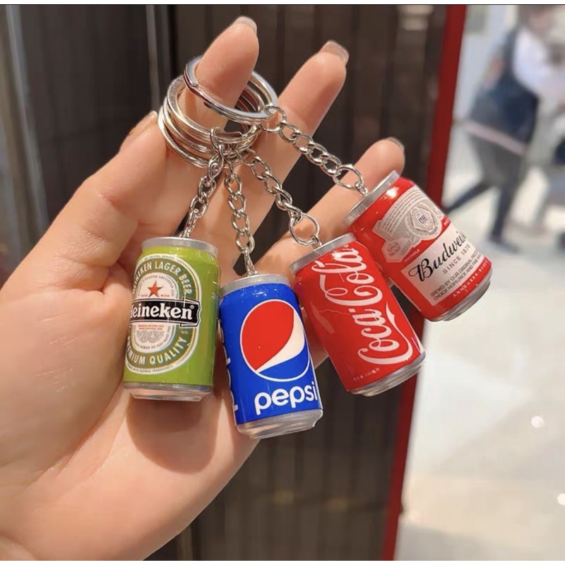 Móc khoá hình lon bia, lon coca ngộ nghĩnh