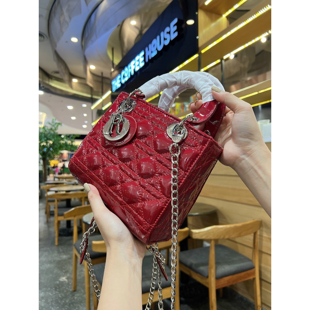 Túi D.I.O.R da bóng size 17cm-20cm Full hộp sang chảnh