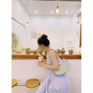 ĐẦM MAXI SỌC CỔ YẾM (KÈM VIDEO HÌNH THẬT)