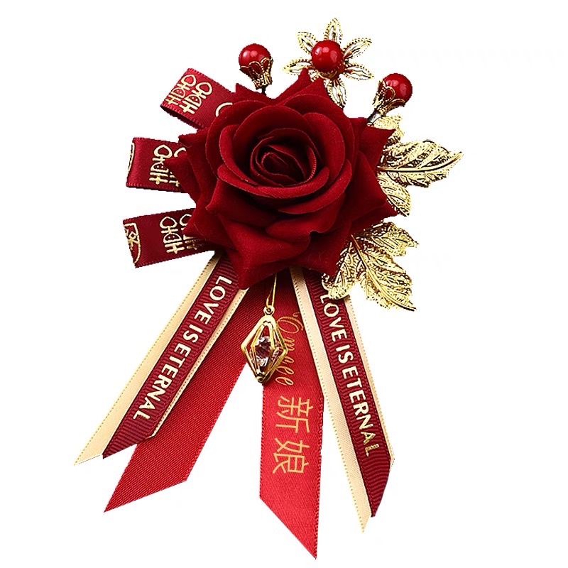 🌸🌸🌸 BÔNG HOA CÀI ÁO KIM DIỆP HỒNG BẢO TRANG TRÍ CƯỚI 🌸🌸🌸