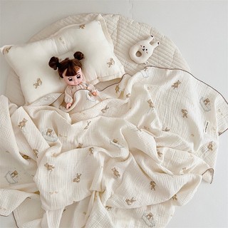 Chăn Xô Muslin Mùa Hè Cho Bé, Họa Tiết Đáng Yêu Cho Bé Trai Bé Gái, Kích Thước 115x115 Siêu Nhẹ Thoáng Mát - Unbee-UC001