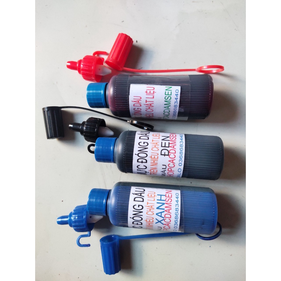 MỰC ĐÓNG DẤU TRÊN MỌI CHẤT LIỆU -LỌ 60 ml - GỐC ANCOL.CHUYÊN DÙNG CHO DẤU FLASH