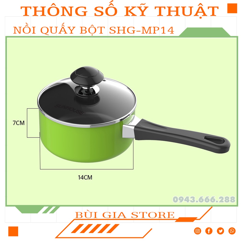 Nồi quấy bột chống dính Sunhouse SHG-MP14
