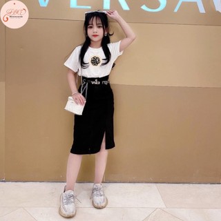 Set phông wang chân váy Jean BUBY KID FASHION sang chảnh cho bé size đại 16kg-30kg