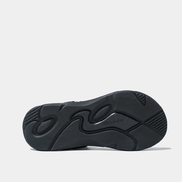 SHONDO | Sandal Shondo nam nữ full đen F8M1111