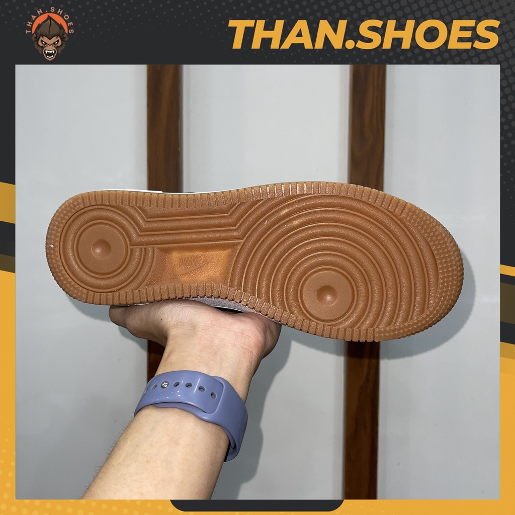 Giày Air Force 1 Low Obsidian Gum, AF1 Trắng Móc Đen Đế Nâu - Than.Shoes